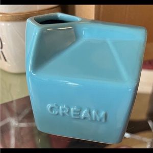 milk carton box shaped creamer serving ceramic jar